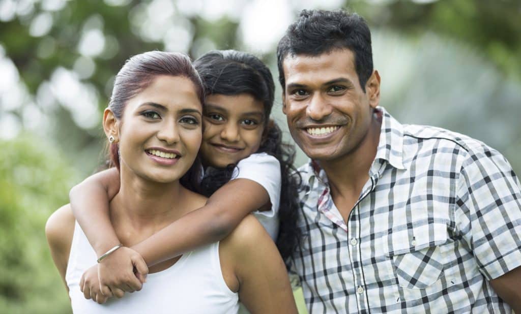 Happy Indian family at the park