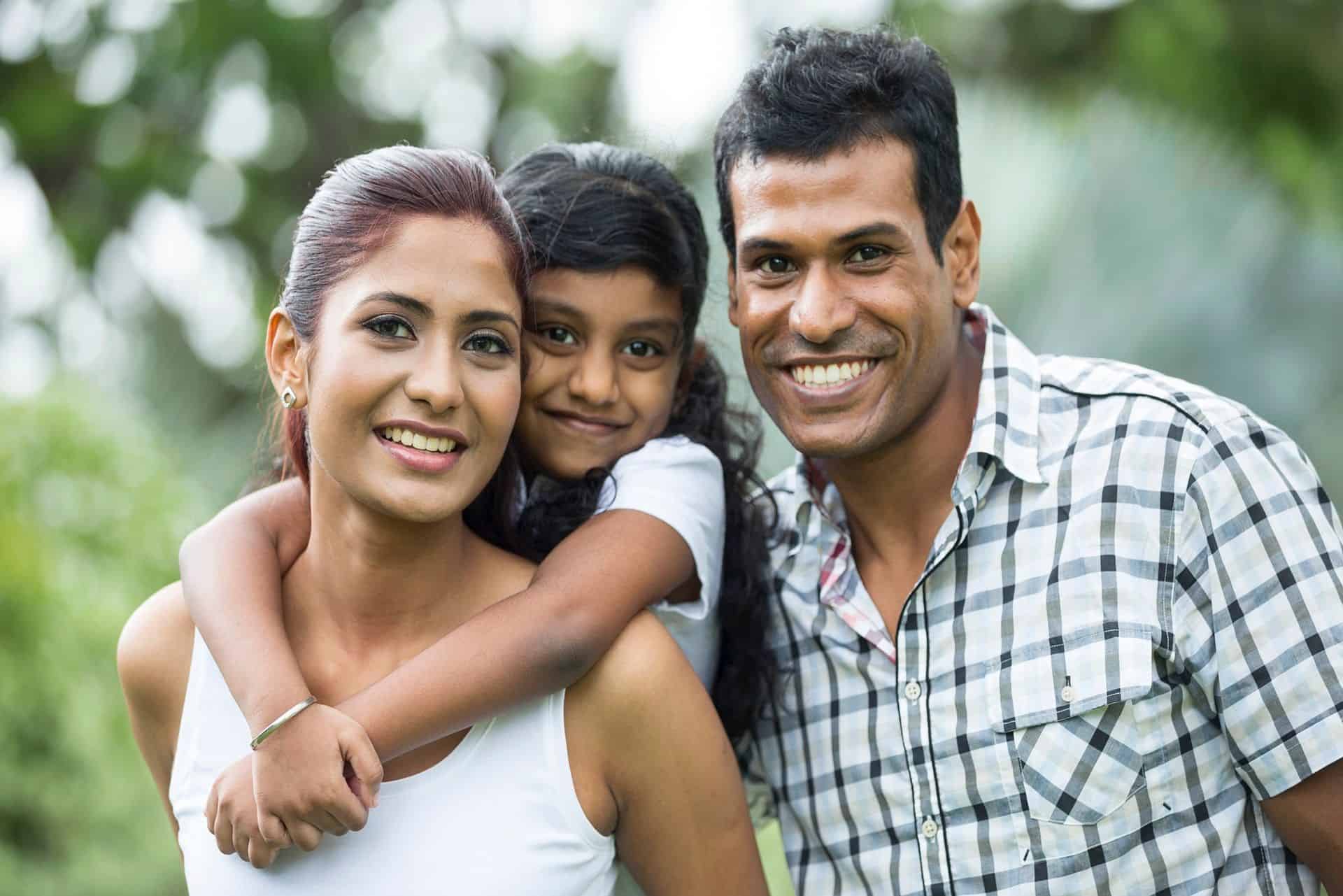 Happy Indian family at the park