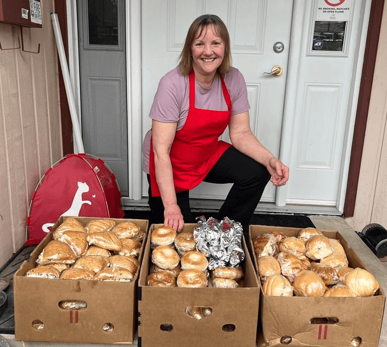 Archway volunteer with over 100 hand-made sandwiches