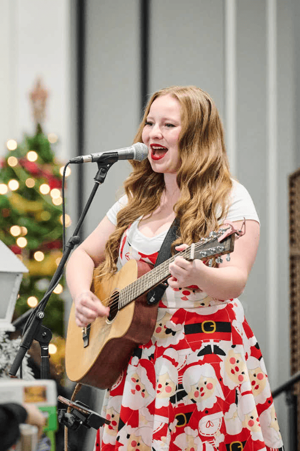 Cambree Lovesy singing at Toys for Tots