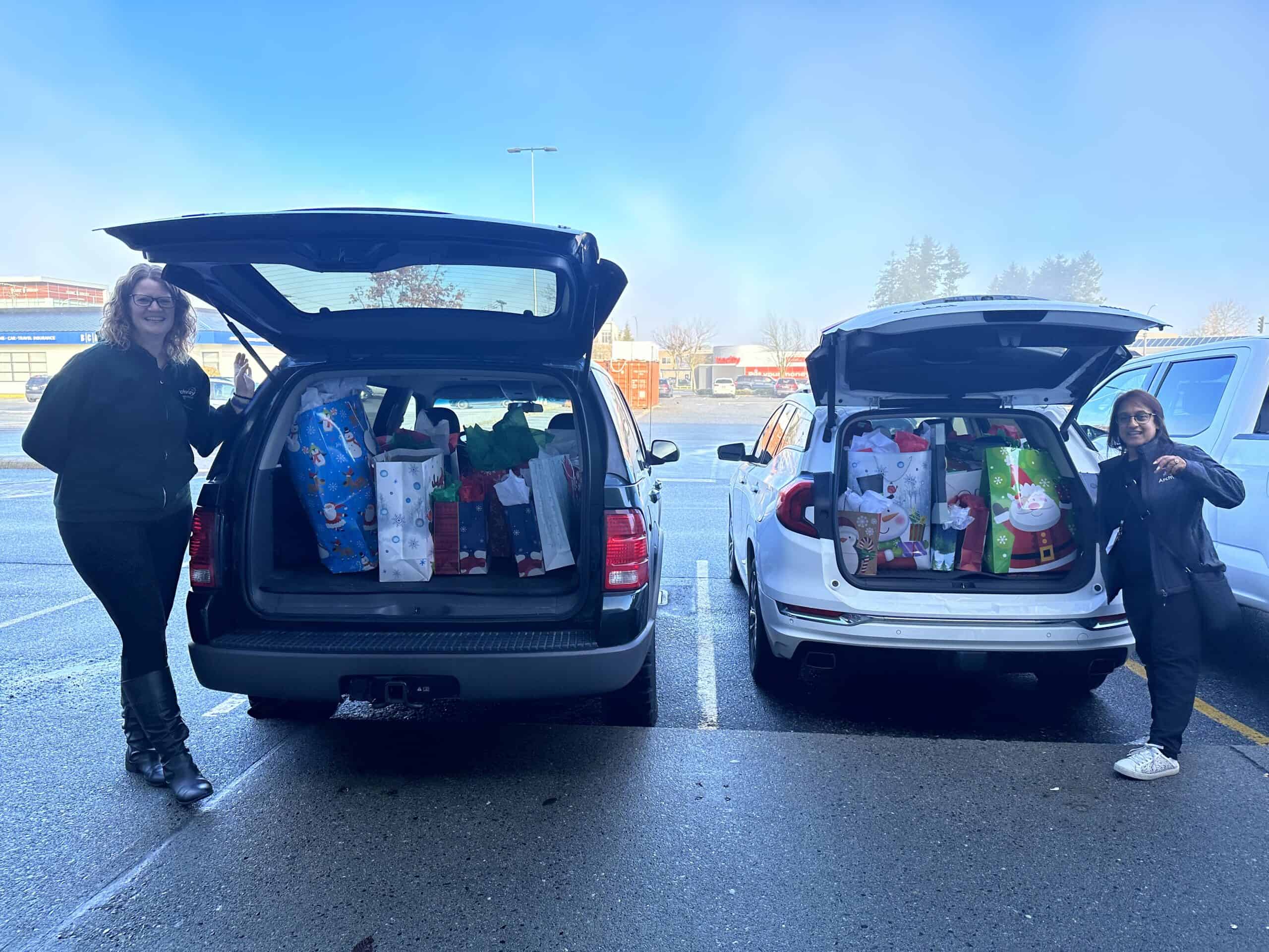 Presents for youth for transporting back to Archway YRC