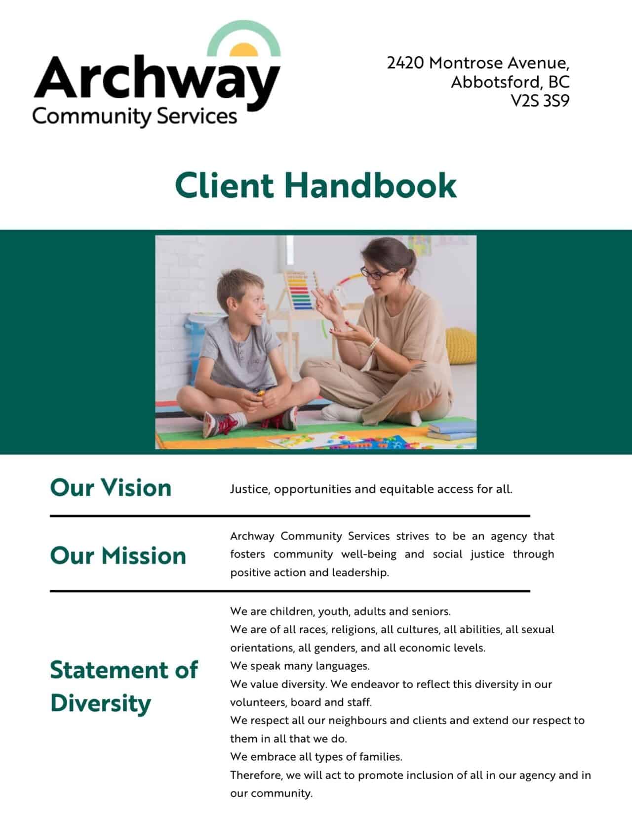 Client Handbooks : Archway Community Services