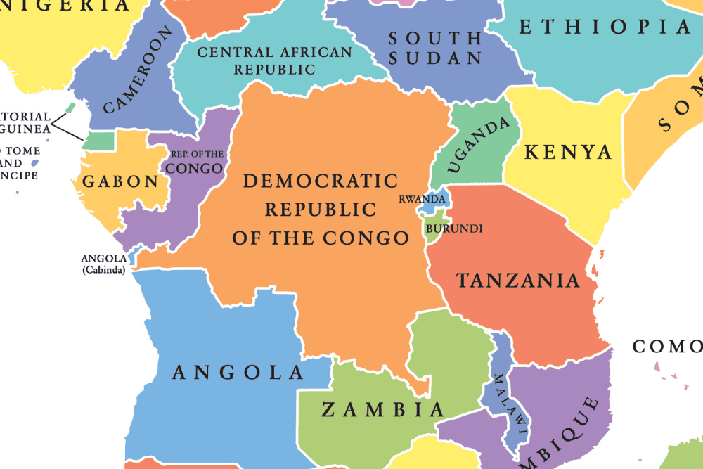 Map of Central and East Africa