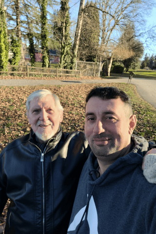 two men take a selfie together