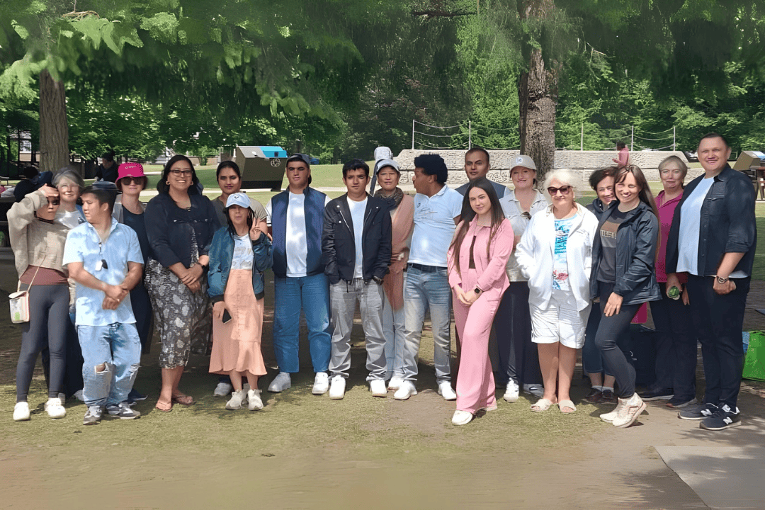 Group of students in park